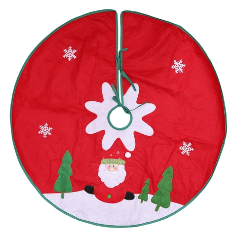 Rote Weihnachtsbaumdecke Mit Weihnachtsmann Weihnachtsbaum Schneeflocken Mustern Stoff Unterlage Matte Für Feiertags Party Dekor