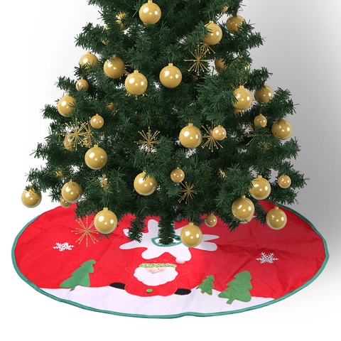Rote Weihnachtsbaumdecke Mit Weihnachtsmann Weihnachtsbaum Schneeflocken Mustern Stoff Unterlage Matte Für Feiertags Party Dekor