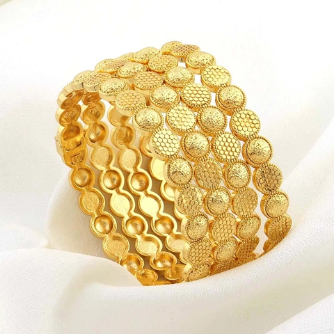 Vintage Dubai 24K Verguld Koper Honingraat Textuur Armring Armband Voor Vrouwen Bruiloft Feest Klassieke Visubub Sieraden