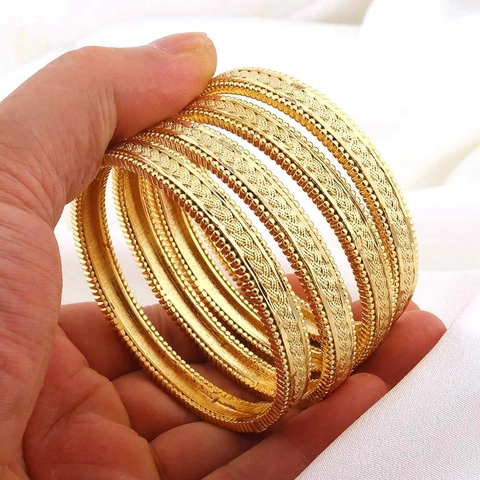 Dubai Stijl 24K Verguld Gedraaid Geweven Bangle Voor Vrouwen Midden Oosterse Bruid Bruiloft Sieraden Vintage Geometrische Koperen Armband