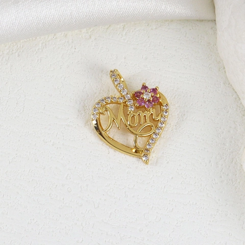 DIY Copper Zirconia Heart Pendant For Jewelry Making Gold Artificial Pearl Mom Letter Love Charms For Necklace Bracelet Earrings