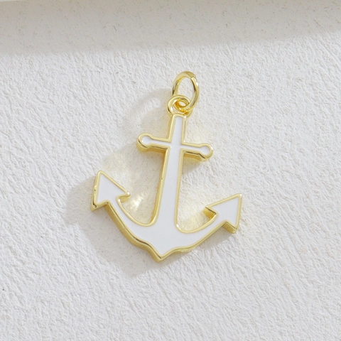 Enamel Copper Sea Creature Heart Evil Eye Pendants For DIY Jewelry Making Seahorse Shell Anchor Dolphin Charm