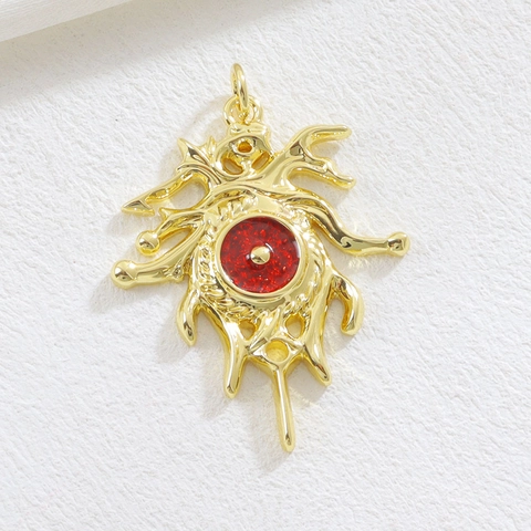 Copper Evil Eye Sun Pendant For DIY Necklace Bracelet Making Turkish Eye Amulet Gold Plated Charm Jewelry Accessories