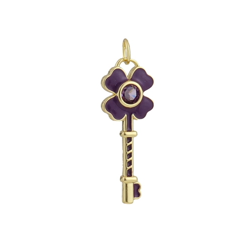 Colgantes para Fabricación Joyería DIY Cobre Bañado Oro 18K Champiñón Cangrejo Llave Corazón Trébol Delfín Esmalte Charms