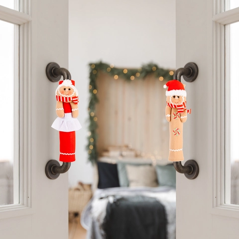 Coperture per Maniglie della Porta del Frigorifero di Natale Omino di Pan di Zenzero Maschio e Femmina Protezioni