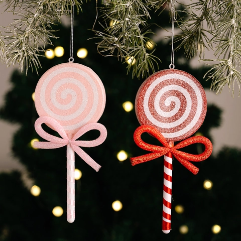 Weihnachten Lutscher Anhänger Mit Schleife Glitzer Wirbel Schaumstoff Süßigkeiten Für Weihnachtsbaum Dekoration Party Dekor