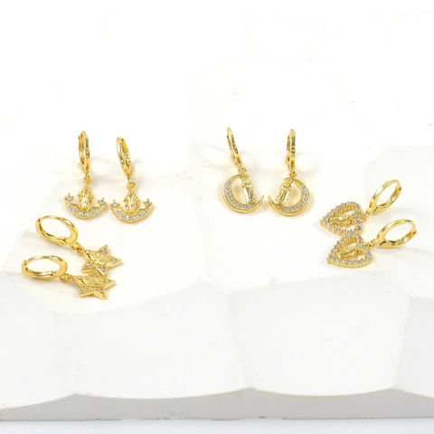 18k Vergoldete Kupfer Ohrhänger Für Damen Mikro Eingelegtes Zirkonia Jungfrau Maria Religiöses Porträt Relief Ohrringe Schmuck