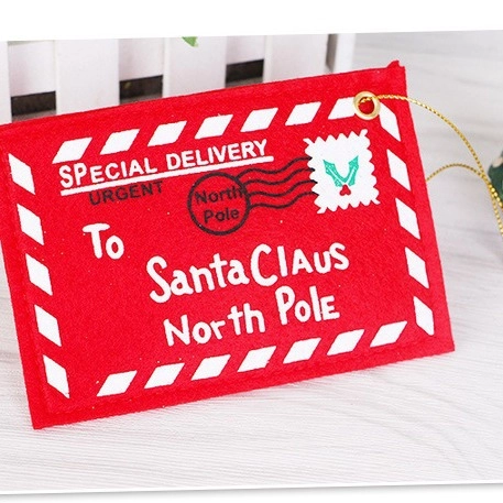 Kerst Rode Niet-Geweven Stof Envelop Hangende Decoratie Voor Boom Snoep Cadeaubon Houder Zak Xmas Party Ornament Home Decor