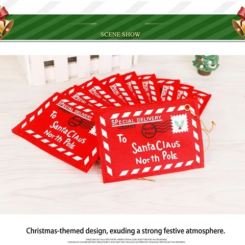 Kerst Rode Niet-Geweven Stof Envelop Hangende Decoratie Voor Boom Snoep Cadeaubon Houder Zak Xmas Party Ornament Home Decor