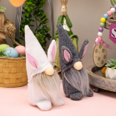 Pasen Konijnenoren Kabouter Pluche Gezichtsloze Pop Ornament Handgemaakte Rudolph Figuur Lente Huis Feest Decoratie Cadeau