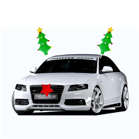 Weihnachts Auto Dekoration Grüner Baum Roter Stern Stoff Baumwolle Ornamente Feiertag Fahrzeug Exterieur Styling Zubehör