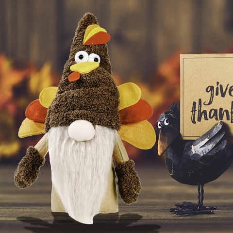 Thanksgiving Kalkoen Rudolph Kabouter Pop Gezichtsloze Pluche Kalkoen Figuur Ornament Voor Herfst Huis Tafel Decor Kind Cadeau