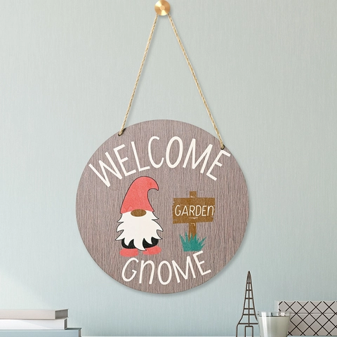 Welcome Gnome Wooden Garden Door Sign Christmas Rudolf Ornament For Outdoor Home Porch Wall Decor Hanging Plaque