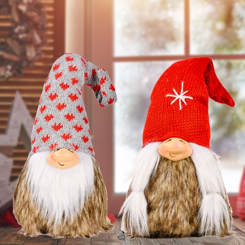Decorazioni per Gnomi con Cappello a Maglia di Natale Bambole di Peluche Rudolph Senza Volto per Decorazioni Natalizie Regalo