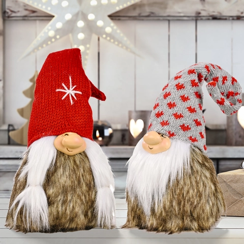 Decorazioni per Gnomi con Cappello a Maglia di Natale Bambole di Peluche Rudolph Senza Volto per Decorazioni Natalizie Regalo