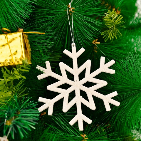 Addobbi Natalizi Bianchi Glitterati Cavi per Albero di Natale Campane Fiocchi di Neve Caramelle Regalo Decorazioni Casa
