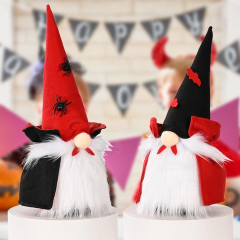 Halloween Vampir Elektro Gnom Puppe Mit Leuchtenden Augen Gesichtslos Plüsch Rudolf Zwerg Fledermaus Spinne Party Deko