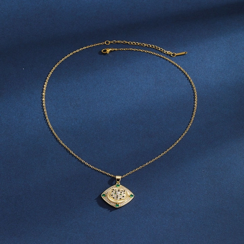 Lussuosa Collana Con Ciondolo a Testa di Leopardo in Rame Rotante Per Donna Placcata Oro Zirconia Strass Gioielli