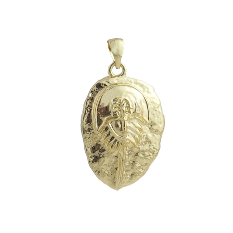 Vintage Gold Plated Copper Fossil Pendant For DIY Jewelry Making Individual Horseshoe Crab Trilobite Heart Starfish Charm