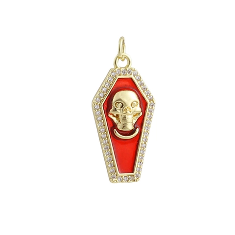 Hip Hop Copper Zirconia Pendant DIY Jewelry Accessories For Necklace Bracelet Electroplated Heart Skull Ice Cream Charm