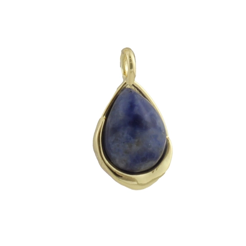 Pendentif en Cuivre Plaqué Or 18K Pierre Naturelle en Forme de Goutte de Coeur pour la Fabrication de Bijoux DIY Accessoires de Charme en Pierres Colorées