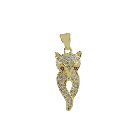 Copper Micro Pave Rhinestone Fox Heart Crown Pendants For Jewelry Making DIY Necklace Bracelet Accessory Unique Fashion