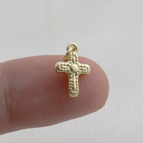 Kupfer Kreuz Anhänger Strass DIY Schmuck Zubehör Für Halskette Armband Herstellung Gold Silber Religiöse Charm Für Unisex