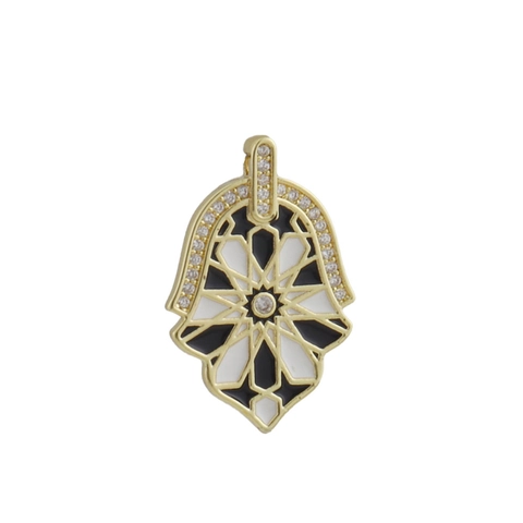 Vintage Gold Plated Copper Enamel Charms For DIY Necklace Bracelet Making Hamsa Hand Heart Rose Star Moon Pendants Women Jewelry