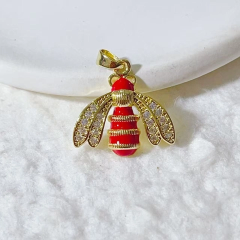 Copper Gold Plated Zirconia Animal Pendants Honeybee Bird Girl With Balloons Charms For DIY Jewelry Making Accessories