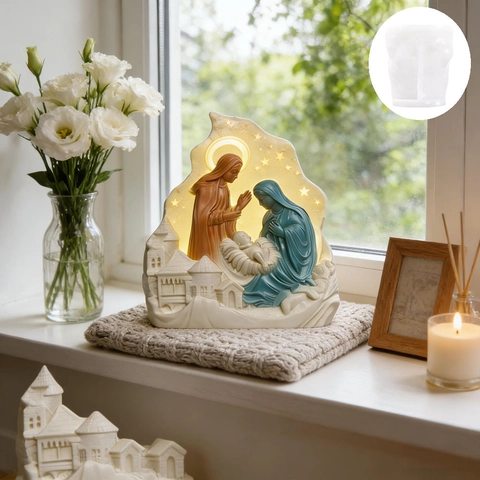 Geburt Christi Silikonform 3D Heilige Familie Baby Jesus Für Kerzenherstellung Aromatherapie Gips Harz DIY Handwerk Backform
