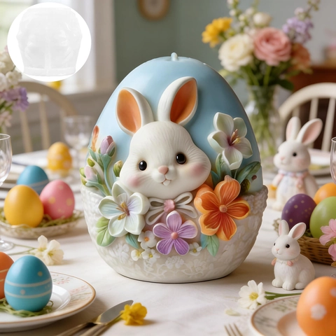 3D Osterhase Ei Silikonform Relief Hase Blumenmuster Form Für DIY Kerze Seife Gips Harz Backen Handwerk Haus Dekor