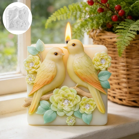 Taube Und Blume Relief Silikonform Für DIY Handgemachte Kerze Seife Aromatherapie Gips Diffusor Stein Moderne Handwerk Form