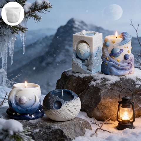 Planet Series Silicone Mold Starry Earth Moon Relief DIY Scented Candle Gypsum Resin Aromatherapy Plaster Craft Mold