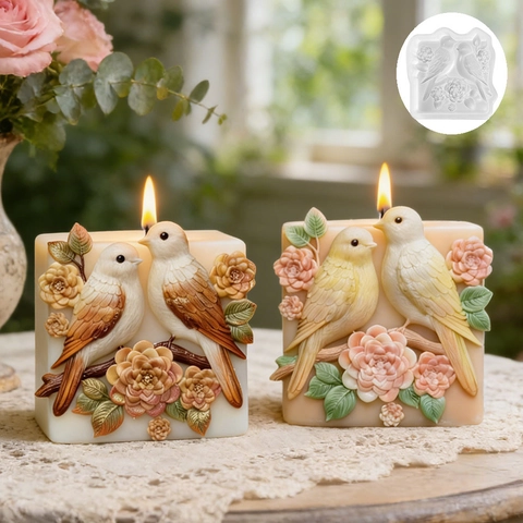 Taube Und Blume Relief Silikonform Für DIY Handgemachte Kerze Seife Aromatherapie Gips Diffusor Stein Moderne Handwerk Form