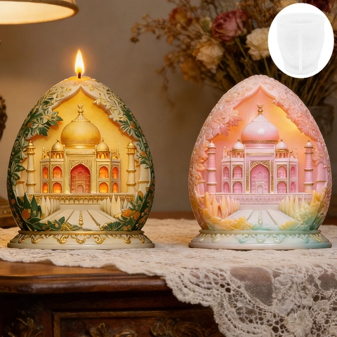 DIY Taj Mahal Ei Architektur Silikonform 3D Relief Burg Muster Für Duftkerze Aromatherapie Stein Handwerk Herstellung