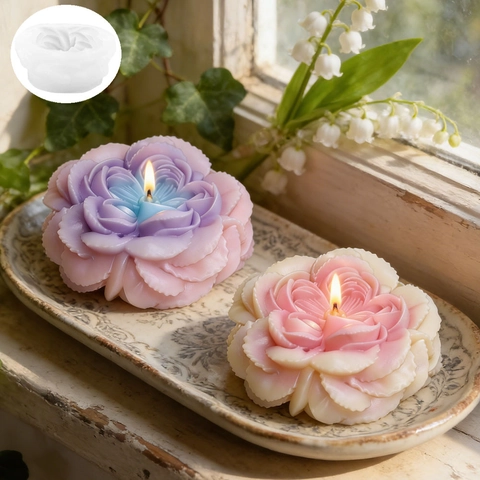 3D Pfingstrose Silikonform Für DIY Duftkerzen Handgemachte Seife Harz Handwerk Stereoskopische Blume Kuchen Backform