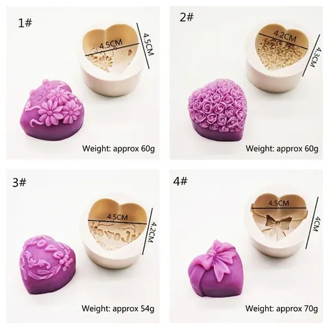 Herzförmige Rose Blume Schleife Silikonform Für Handgemachte Seife Kerze Mousse Kuchen Schokolade DIY Backen Handwerk Werkzeuge
