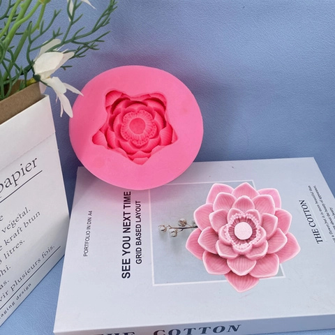 3D Lotusblume Silikonform Für DIY Kerze Seife Tortendeko Handgefertigte Lotus Backform Gips Bastelwerkzeug
