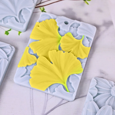 Molde de Silicona Hoja de Ginkgo Margarita Para Piedra Aromática Yeso DIY Resina Jabón Vela Decoración del Hogar
