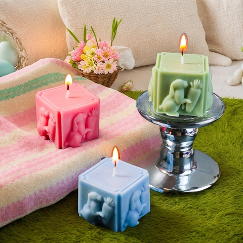 Ostern Hase Relief Silikonform Für DIY Handgemachte Kerze Seife Gips Aromatherapie Ornamente Relief Form Backwerkzeug