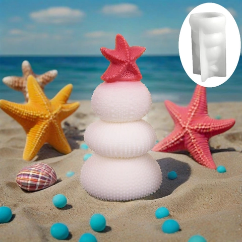 Stampo in Silicone 3D Tema Oceano Riccio di Mare Stella Marina per Candela Profumata Fai Da Te Gesso Aromaterapia Torta