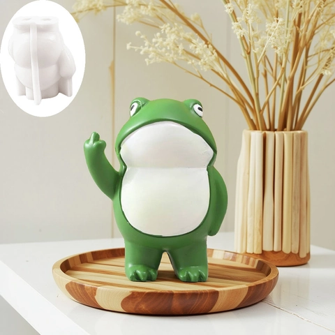Cartoon Mittelfinger Frosch Silikonform Für Kuchen Schokolade Harz Handwerk DIY Lustiger Frosch Schreibtisch Ornament Backwerkzeug
