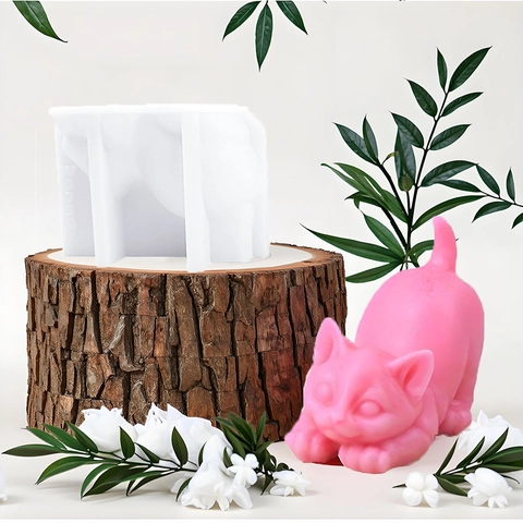 3D Cute Cat Silicone Mold For DIY Scented Candle Gypsum Plaster Chocolate Cake Soap Making Manual Craft Tools Home Decor