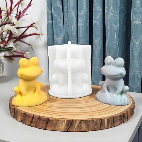 Cute Frog Silicone Mold DIY Handmade 3D Animal Shape For Candle Soap Resin Plaster Making Desktop Decoration Home Craft Mold