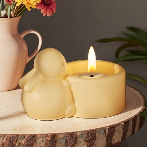 Hasen Kerzenhalter Silikonform DIY Aromatherapie Gips Harz Ornament Handgefertigte Seifenform Hasenform Bastelwerkzeug