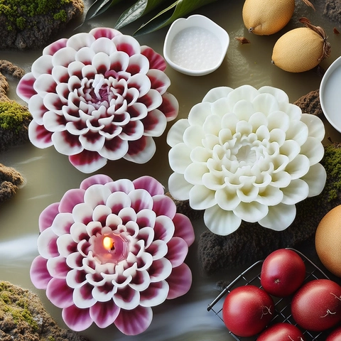 3D Dahlia Flower Shaped Silicone Mold For Candle Soap Plaster Making DIY Floral Craft Home Decor Baking Tool Kitchen Accessories