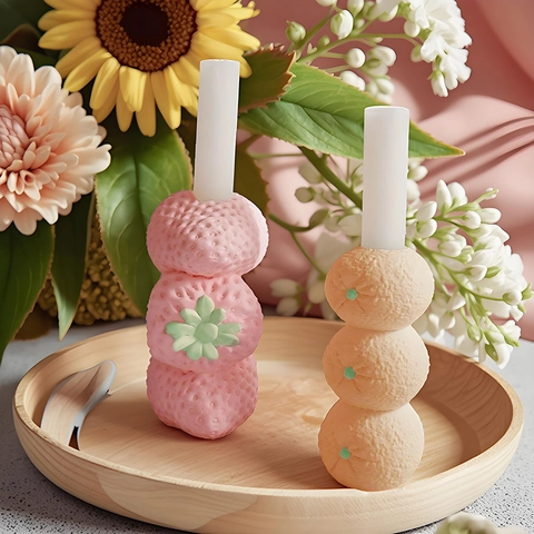 Stampo in Silicone a Forma di Frutta Impilata 3D Per Realizzazione Candele DIY Fragola Arancia Melanzana Ornamenti Aromaterapia