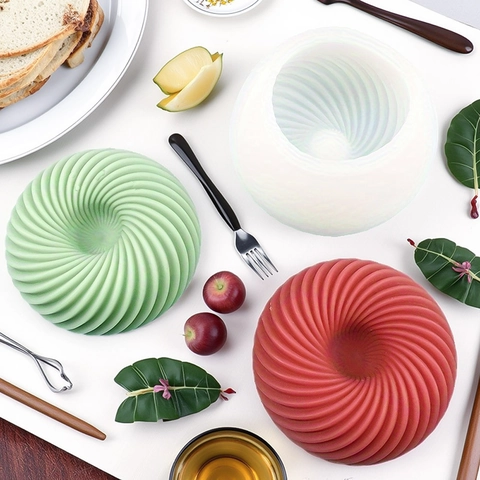 Spiral Textur Apfel Mousse Kuchen Silikonform Spiral Design Backwerkzeug Für Schokolade Pudding Dessert Modernes Backzubehör