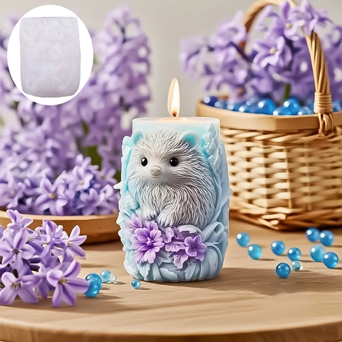 3D Cartoon Igel Silikonform Mit Blumenrelief Tierform DIY Kerze Seife Harz Form Kuchen Dekoration Backwerkzeug