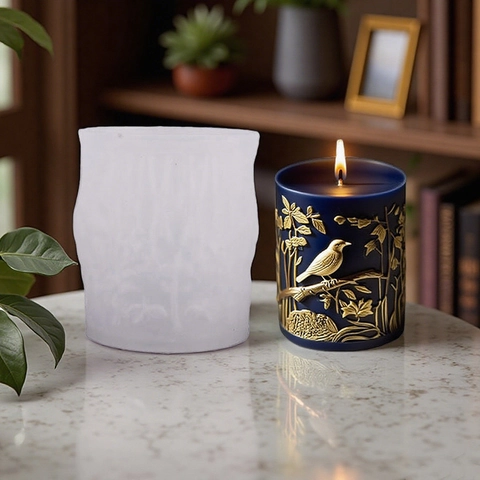 Bird Branch 3D Relief Silicone Mold For DIY Scented Candle Gypsum Plaster Resin Cake Baking Mold Modern Minimalist Home Craft